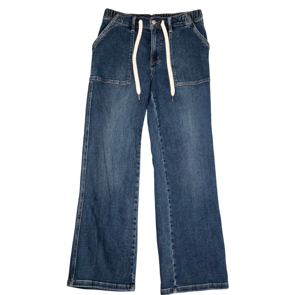 Judy Blue Jeans Womens 9/29 Blue JB88856 Wide Leg Drawstring Utility Denim